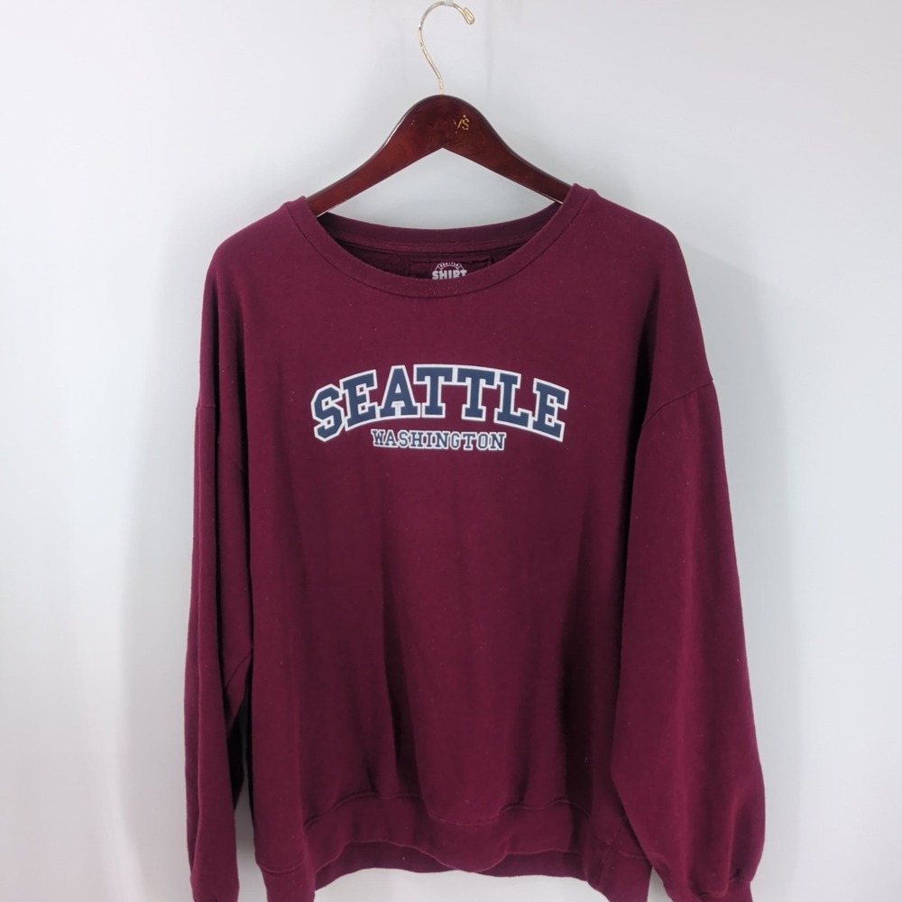 Vintage Washington Huskies Seattle Shirt Company Spellout Sweatshirt Maroon XL‎